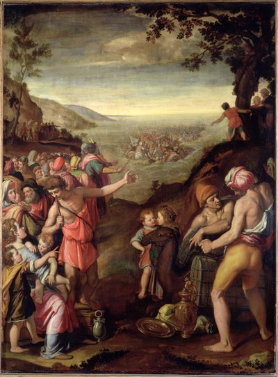 El cruce del Mar Rojo, 1572 de Santi di Tito